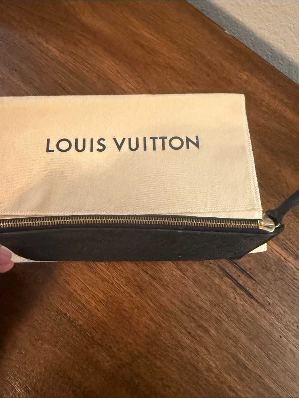 Louis Vuitton Black Embossed Monogram Zip Card Holder - Picture 3 of 5